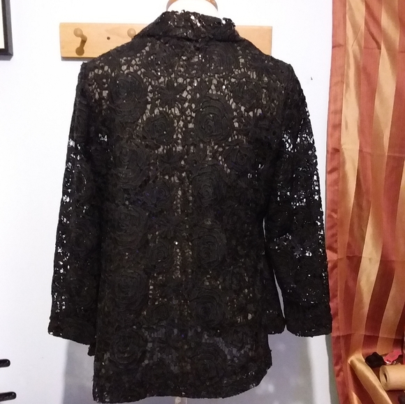 Collen Lopez Rose Lace & Sequin Jacket - Picture 3 of 7